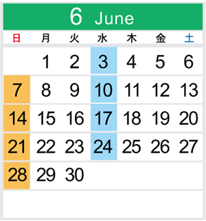 カレンダー6月