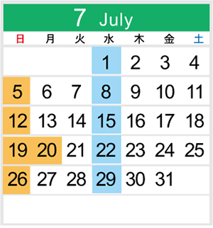 カレンダー7月